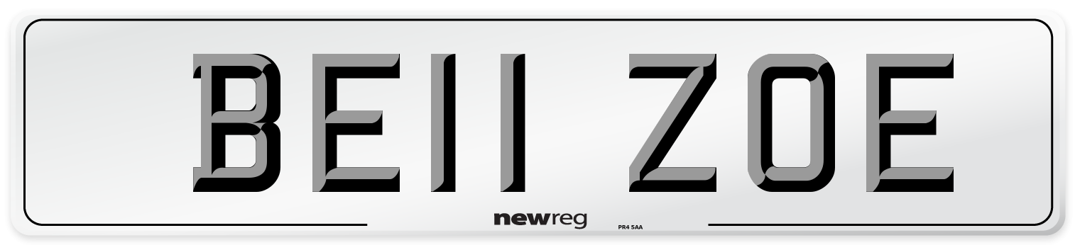 BE11 ZOE Number Plate from New Reg